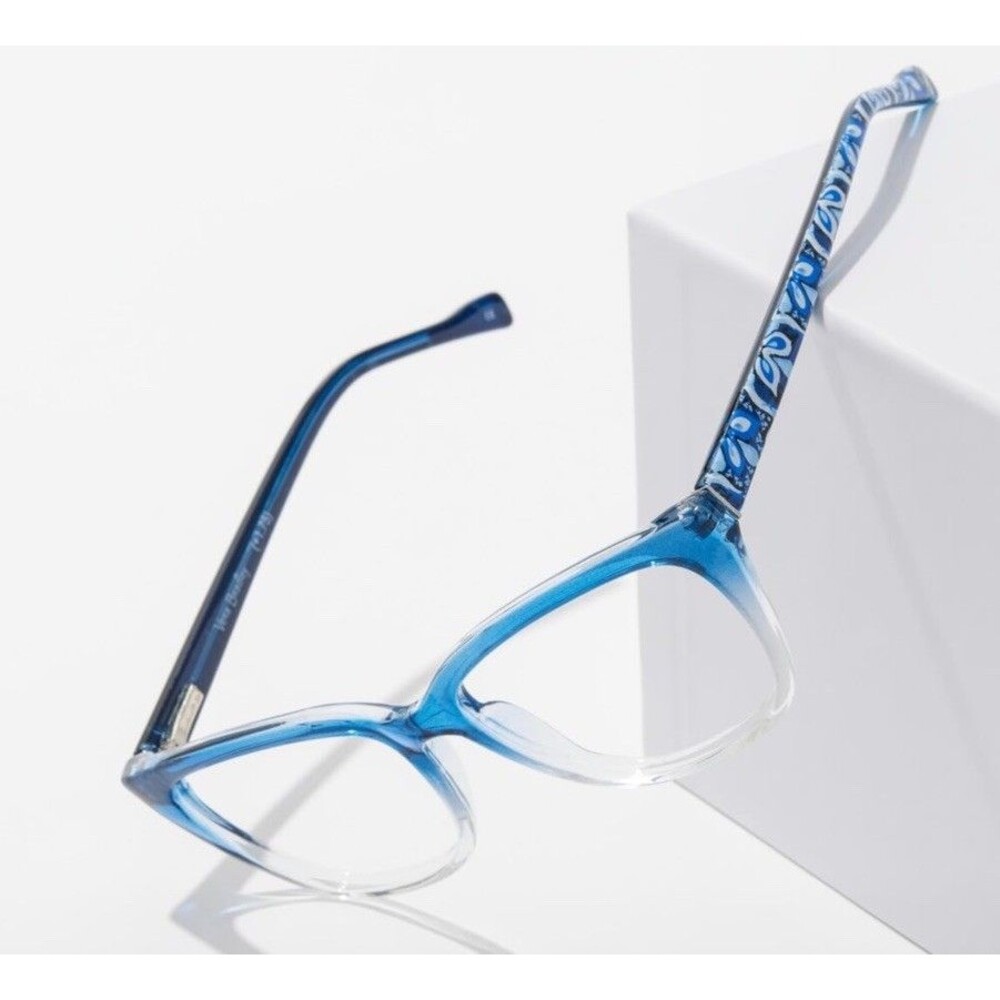 Vera Bradley Women’s Rectangle Readers Reading Glasses Blue,1.75